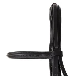 OEM English Bridle for Horses Black Leather Snaffle/Anatomic Black Bridle With <b>Flash</b> Padded & Web Reins from Top Supplier - Product Image 3