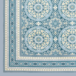 Juego de Sábanas King Size de Algodón Aqua Blue Mandala con Estampado Artesanal y 2 Fundas de Almohada - Product Image 5