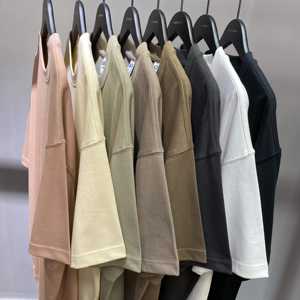 Camiseta de Alta Calidad 100% Algodón 304 Gsm, Cuello Caído, Manga Corta, Corte Holgado, con Logotipo Personalizado para Hombre - Product Image 2