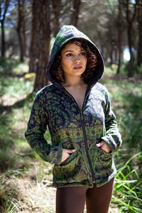 Chaqueta con capucha estilo bohemio, abrigo cálido con capucha para otoño e invierno, ropa para festivales, ropa exterior en capas con diseño cómodo - Product Image 4