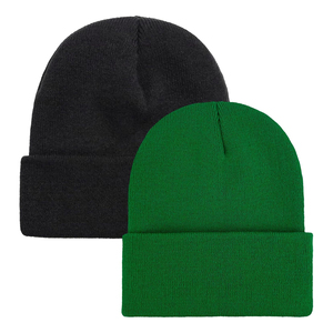 Bonnet unisexe ODM OEM en acrylique tricoté 100% couleur unie, bonnet d'hiver décontracté pour adultes 56-58CM, blanc et rose - Product Image 3