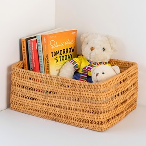 Rattan <b>basket</b> functional <b>baskets</b> <b>vegetable</b> book clothes containers kitchen bedroom drawers organizer - Product Image 3