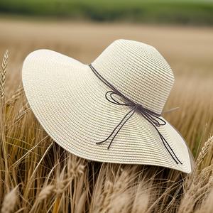 Sombreros de Paja Estilo Sombrero con Imagen Lisa Personalizada al por Mayor, Sombrero de Playa para Mujer con Rafia, Hecho en Vietnam - Product Image 6