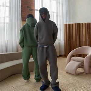 Sudadera con Capucha Extra Grande, Color Sólido, Felpa de Algodón, Estilo Casual para Otoño, Corte Regular para Hombre - Product Image 3