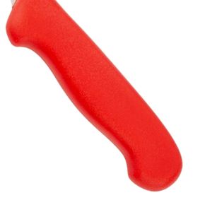 Couteaux à désosser à manche rouge avec lame argentée incurvée et ergonomique pour la préparation et le découpage de la viande par les boucherons - Product Image 3
