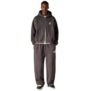 Ensemble sweat à capuche zippé et pantalon de jogging en tricot contrastant pour homme – Tenue décontractée en coton, streetwear, mode et vêtements de sport - Product Image 6