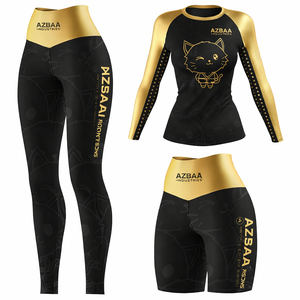 Ensemble de compression personnalisé pour femmes, imprimé sur mesure, respectueux de l'environnement, pour Jiu Jitsu BJJ, short et leggings de sport pour femmes - Product Image 1