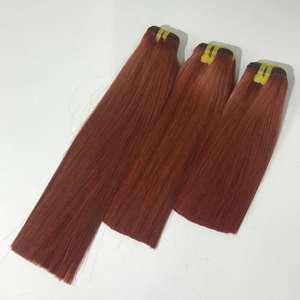 Extensiones de cabello virgen vietnamita 100% de gran calidad, hueso recto, Super doble dibujado, Color naranja oscuro, precio competitivo - Product Image 3