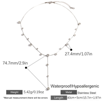 Collier chaîne à maillons en zircon en acier inoxydable 304 plaqué or rose, bijou tendance avec pendentif pour femme, cadeau de fête