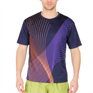 Camisetas de punto casuales de poliéster/algodón para hombre, con diseño moderno, sublimadas, de corte regular, color personalizado, precio al por mayor - Product Image 1
