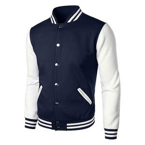 Chaqueta de béisbol estilo universitario para hombre, mezcla de algodón, chaqueta clásica estilo Letterman, chaqueta retro atlética con botones, estilo universitario, informal - Product Image 3