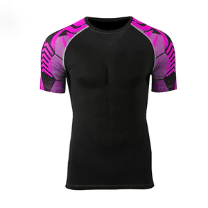 T-shirt de compression pour homme de qualité supérieure, faible MOQ, logo personnalisé, meilleur prix, respirant, extensible, idéal pour la gym et l'entraînement - Product Image 5