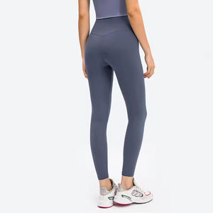 Wholesale Elastic Soft Skin Seamless Mid Waist Butt Lift Leggings <b>Tight</b> Yoga Pants for Women with Pockets - Product Image 5