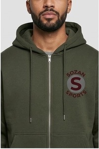 Sweat-shirt à capuche zippé, coupe classique, en polaire, style décontracté, avec logo sur le devant, poche, style hiver, unisexe, polyester/coton, 370g - Product Image 5