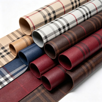 Feuille de cuir synthétique en silicone à motif tartan pour coque de téléphone, boîte cadeau, artisanat DIY, nœud pour cheveux, flexible et découpable