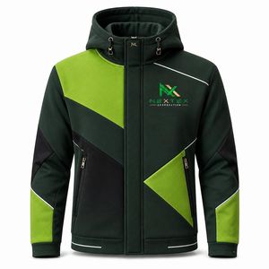Sudadera con Capucha para Hombre, Talla Grande, Invierno, Cierre Completo, Bloques de Color, Impresión Digital, Paneles en Contraste, Ropa Deportiva Casual - Product Image 5