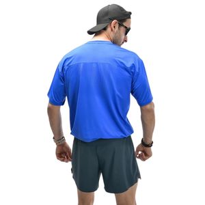 Camiseta de Manga Corta con Cuello Redondo Azul Rey para Hombre, Corte Holgado, Informal, Deportiva, Ligera, para Uso Diario, Cómoda y Básica - Product Image 6