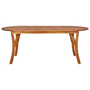 Ensemble de salle à manger durable en 7 pièces, collection de meubles de jardin en bois d'acacia massif noir - Product Image 4