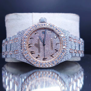 Reloj de Edición Limitada con Moissanita VVS, Pasa el Test de Diamantes, Cristal de Cuarzo Analógico de 5MM, Acero Inoxidable, Estilo Hip Hop de Lujo para Hombre - Product Image 5