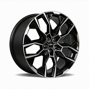 ล้อรถยนต์ LS8186 พร้อมก้านซี่ลวดลายดาวตรงกลางและแผ่นสีดำแบบเหลี่ยม - Product Image 1