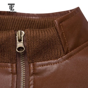 Veste en cuir pour homme, bordeaux, haute qualité, personnalisée, neuve, col montant en toile, imperméable, coupe-vent, respirante, hiver - Product Image 5