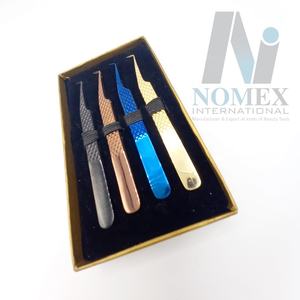 Pince à épiler enduite de couleur plasma pour extension de cils Pince à cils pointue droite de la meilleure qualité avec nom de marque personnalisé - Product Image 2