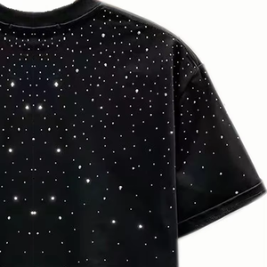Camisetas de Verano de Manga Corta al por Mayor para Hombre, Cuello Redondo, Tejido de Punto con Pedrería, Alta Calidad, OEM - Product Image 2