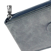 Dompet Kulit Asli Pria Desain Minimalis dengan Ritsleting, Ringan, Tahan Air, Aksesori Gaya Hidup Kasual Sehari-hari