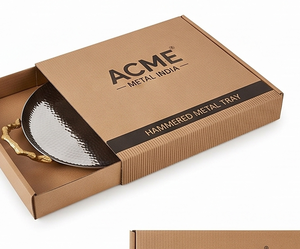 Plateau de service rond en acier inoxydable de qualité supérieure avec poignées dorées, finition métallique polie, motif martelé, usage résidentiel - Product Image 5