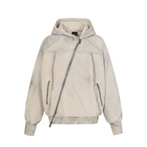 เสื้อฮู้ดดี้แบรนด์อเมริกันแนวสตรีทแฟชั่นสำหรับผู้ชาย ดีไซน์แบบ Deconstructed พร้อมฮู้ดรูปทรงแปลกตา - Product Image 1