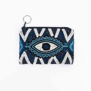 Handmade Embroidered Cotton <b>Coin</b> <b>Purse</b> Bohemian Style Geometric Pattern Unisex Mini Size Other Closure Wrist Strap Polyester - Product Image 2