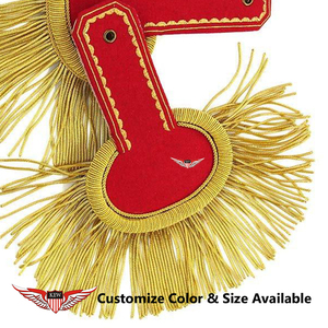 Accesorios de Uniforme Táctico Red Gold Marching Board: Epaulettes de Lujo de Alta Calidad Estilo Napoleón Francés Hechas a Mano - Product Image 3