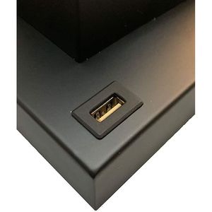 22 \ "lampada da tavolo centrotavola in cristallo quadrato oro con luce notturna nera porta USB e presa di corrente - Product Image 3