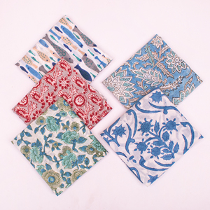 Mouchoirs en coton imprimés classiques, motif floral bleu et rouge, cadeau pour homme, style tissé écologique, unisexe adulte - Product Image 4