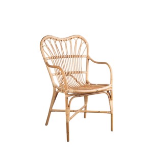 Silla de Comedor Dune de Ratán Natural con Respaldo Curvo – Silla Tejida a Mano para Interiores y Mobiliario de Cafetería - Product Image 5