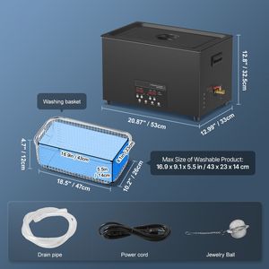 Nettoyeur à ultrasons numérique 30L 600W, machine de nettoyage industrielle à ultrasons avec mode dégazage et mode doux, fréquence 40kHz - Product Image 5