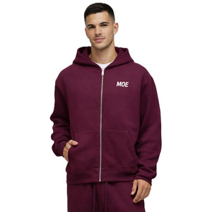 Sudaderas con capucha de algodón polar de alto gramaje con cremallera completa y hombros caídos, estilo streetwear, ajuste holgado, con logo personalizado, venta al por mayor y suministro a granel - Product Image 4
