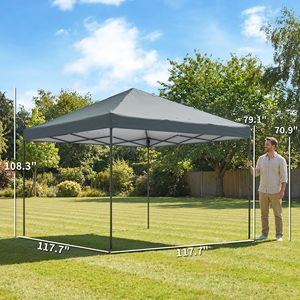 10 X 10 ft Pop up Canopy Tent Outdoor Portable Instant Shelter with One Push Setup and <b>Roller</b> <b>Bag</b> Dark Gray - Product Image 3