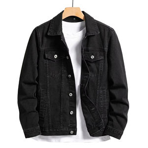 Vente directe usine – Blouson d'hiver streetwear pour homme de haute qualité, respirant, en denim tricoté, avec col montant en cuir léger - Product Image 1