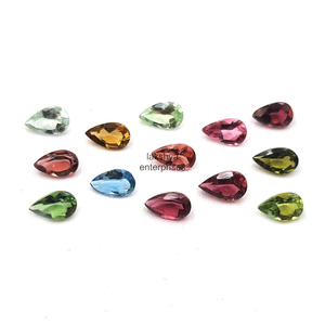 Turmalina Natural, Corte Pera, Facetada, Calibrada, 7MM 9MM, Piedras Preciosas Sueltas, Multicolor, Certificadas por Terceros, Venta al Por Mayor, Joyería a Granel - Product Image 3