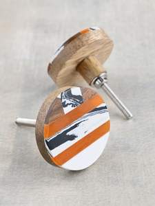 Poignées de porte en bois et résine, fabriquées à la main, pour armoires, tiroirs, placards, meubles, décoration élégante pour la maison - Product Image 5