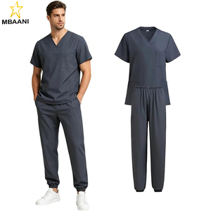 Uniforme Médico Unisex, Conjunto de Uniforme Médico, Parte Superior y Pantalones Tipo Jogger con Múltiples Bolsillos, Cintura Elástica - Product Image 1