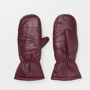 <b>Men</b> Real Sheepskin Leather Ski Mittens Waterproof Thermal Cold Weather Snowboard <b>Gloves</b> Luxury Winter Snow Mitts - Product Image 1