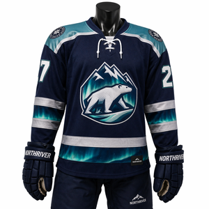 Jersey de Hockey sobre Hielo Directo de Fábrica, Venta al Por Mayor, Poliéster Premium, OEM, ODM, Logotipo Personalizado, Bordado, Sublimación, Tackle Twill - Product Image 6