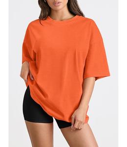 Nueva Llegada: Camiseta de Mujer 100% Algodón Sólido, Manga Media, Hombro Caído, Oversize, Casual, Holgada y Transpirable - Bangladesh - Product Image 2