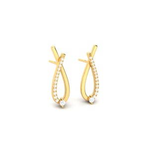 Boucles d'oreilles clous en forme de goutte d'eau plaquées or, en argent sterling 925, serties de zircone cubique, boucles d'oreilles clous en forme d'infini, bijoux fantaisie pour femmes, à porter au quotidien, cadeau - Product Image 2