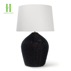 New Products Rattan Lamp Base Table Handwoven OEM Pendant <b>Light</b> for Home <b>Decoration</b> Variety of Colors Made in Vietnam HNH Craft - Product Image 6