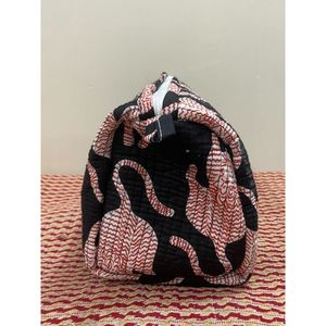 Juego de Tres Bolsas de Maquillaje Acolchadas de Algodón con Estampado Floral, Estilo Bohemio, con Cierre de Cremallera para Uso Diario - Product Image 2