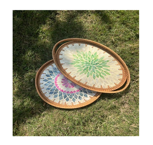 Plateau de rangement en rotin et nacre de qualité supérieure pour chocolats – Organisateur de rangement MOP le plus vendu - Product Image 2