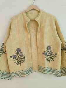 Blouson bomber réversible respirant et écologique imprimé au bloc, en tissu TNT, à manches courtes, pour l'hiver - Vêtement d'extérieur pour femme - Product Image 2